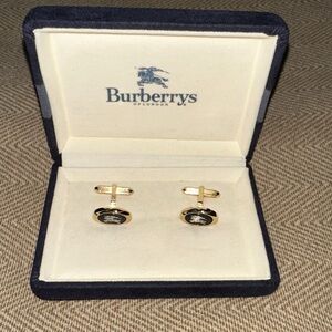 Burberry Gold and Black Cufflinks
